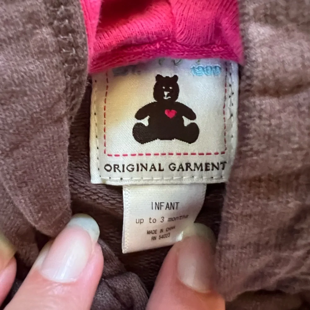 GAP Baby Girl Brown and Pink Matching Sets with Hooded Sweatshirts 0-3 month